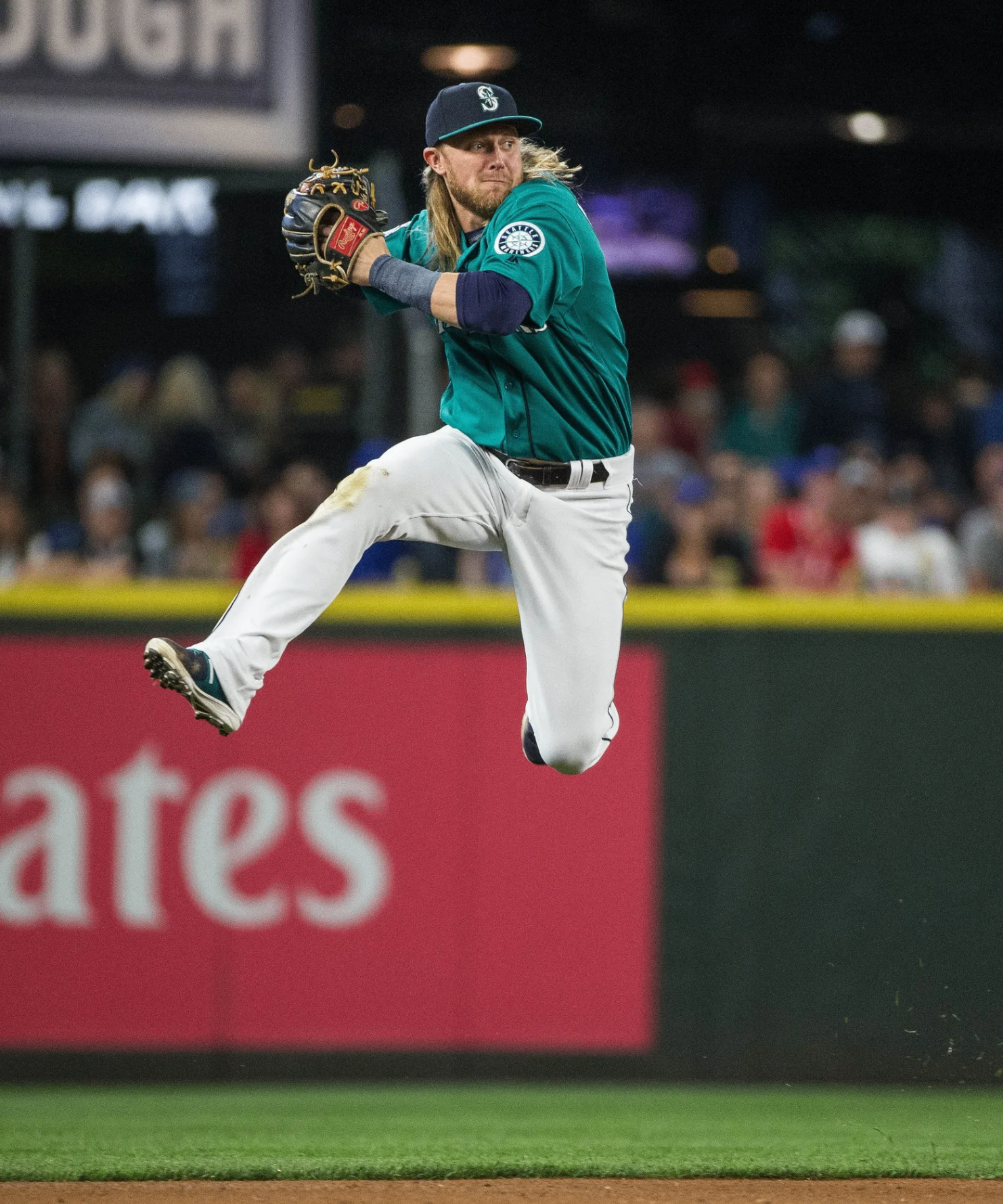 Infielder leaping throw